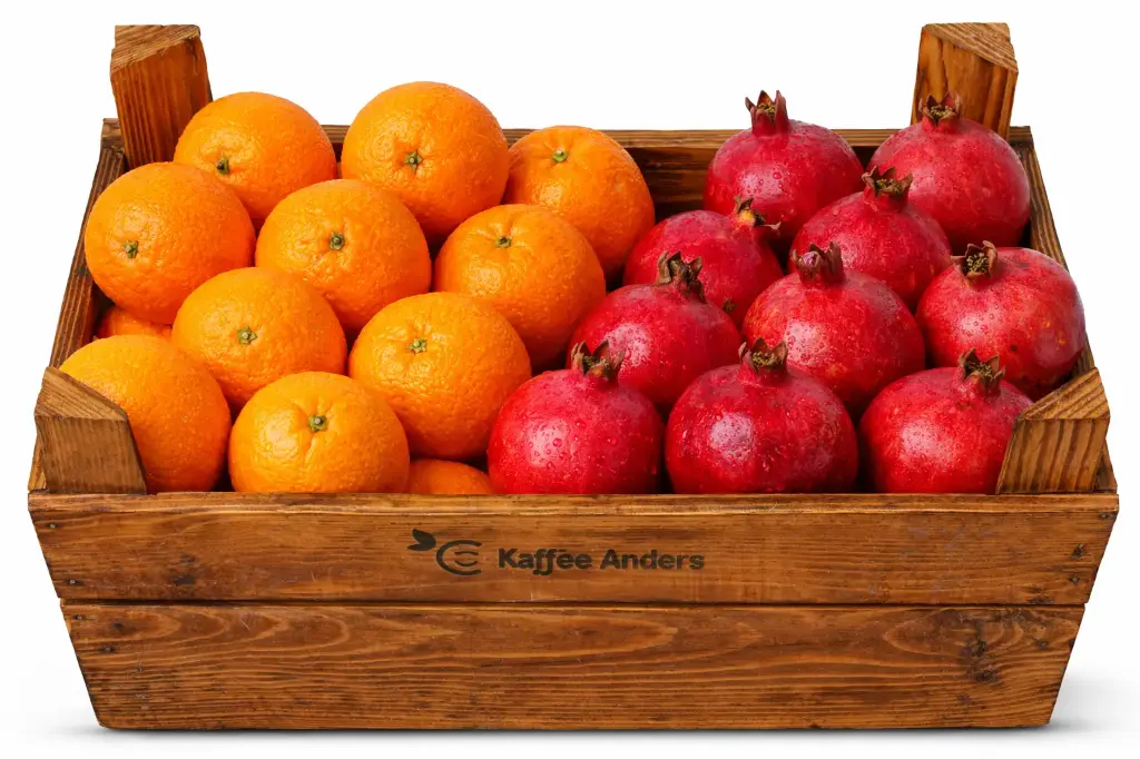 Abo Obstkorb Orangen+Granat mit Saftpresse